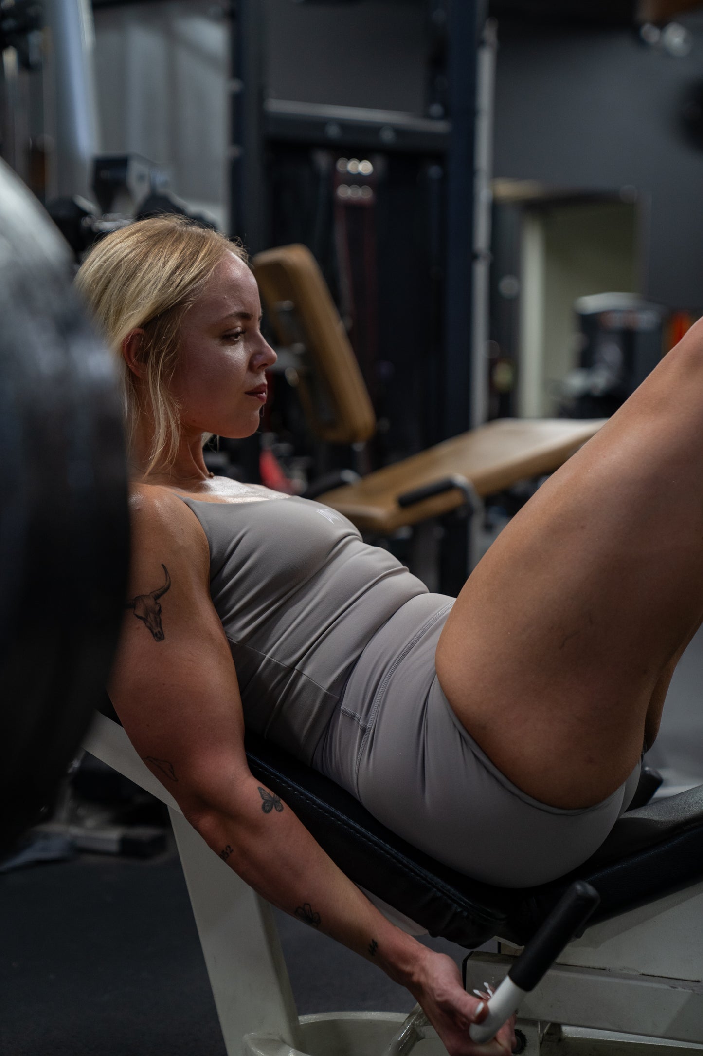 Grey Steel Sports Bra