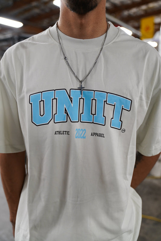 Frost blue university tee