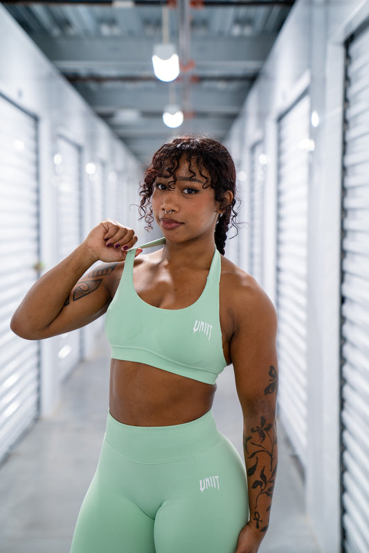 melon green halter bra