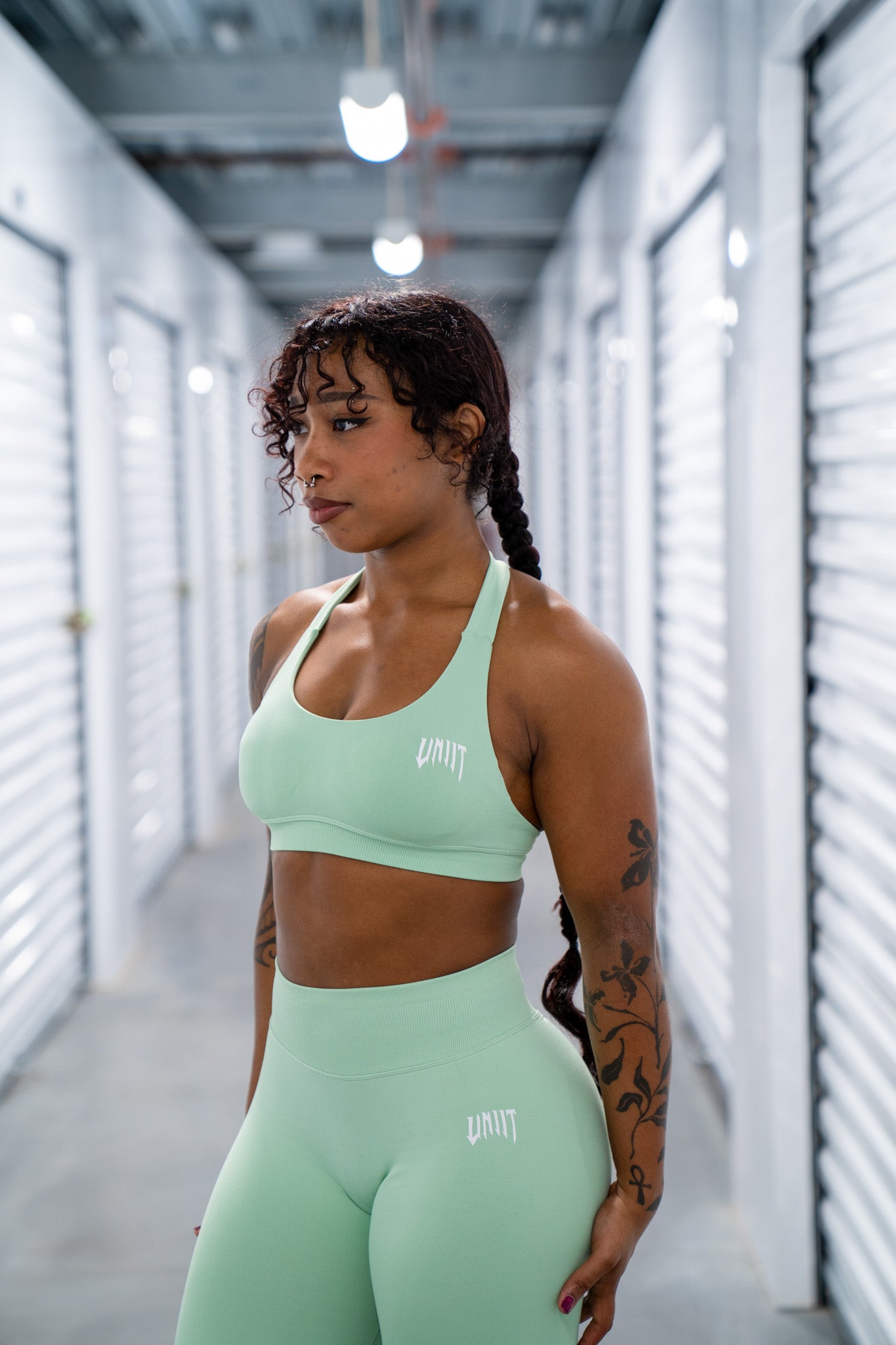 melon green halter bra