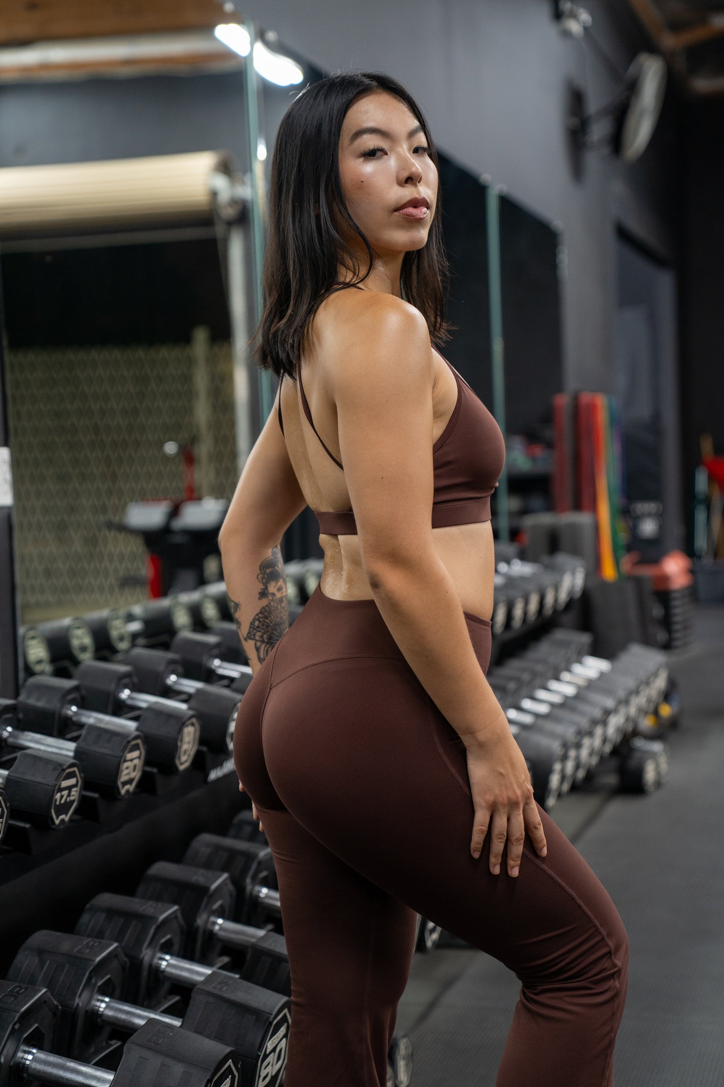 Coffee Brown Flare Leggings