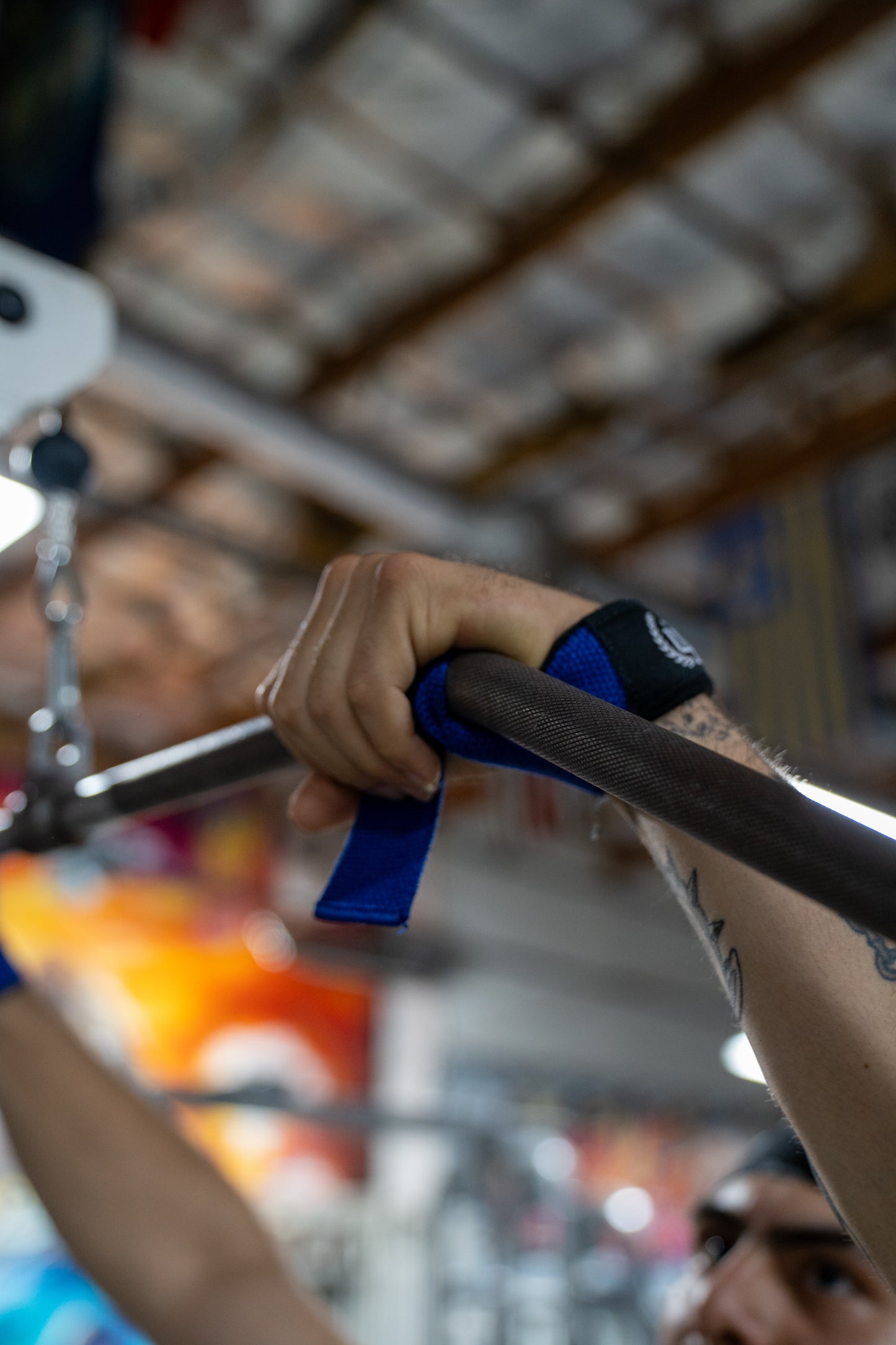 Blue lifting straps