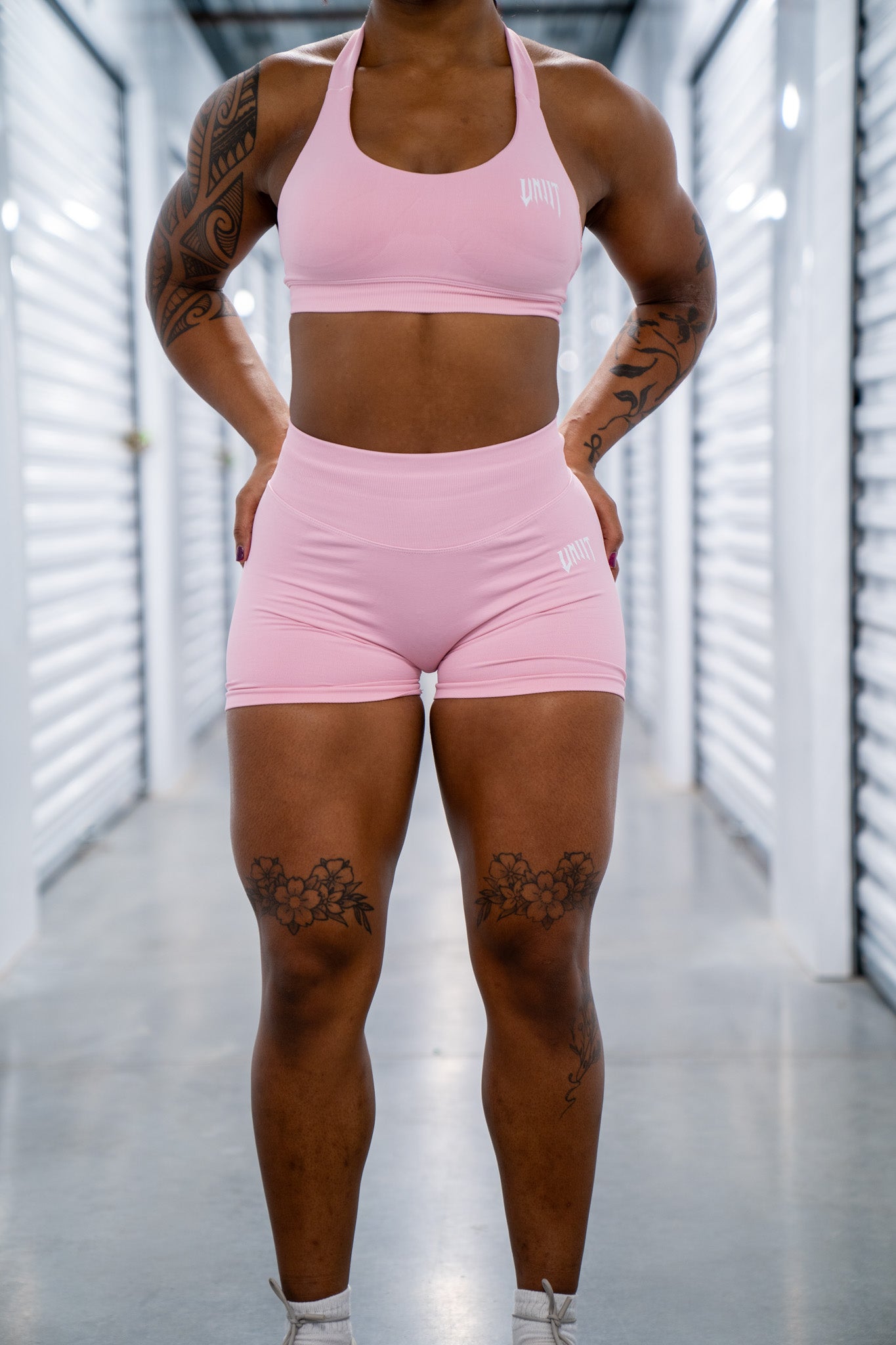pink shorts