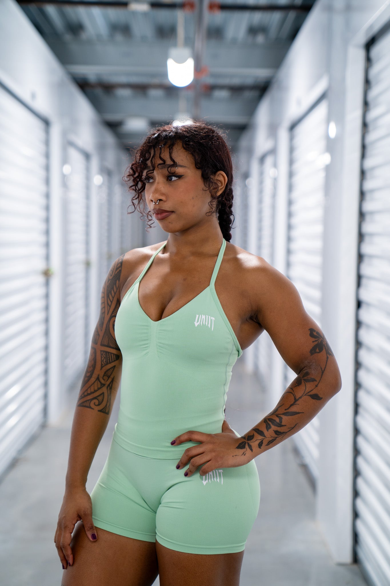 melon green halter tank top