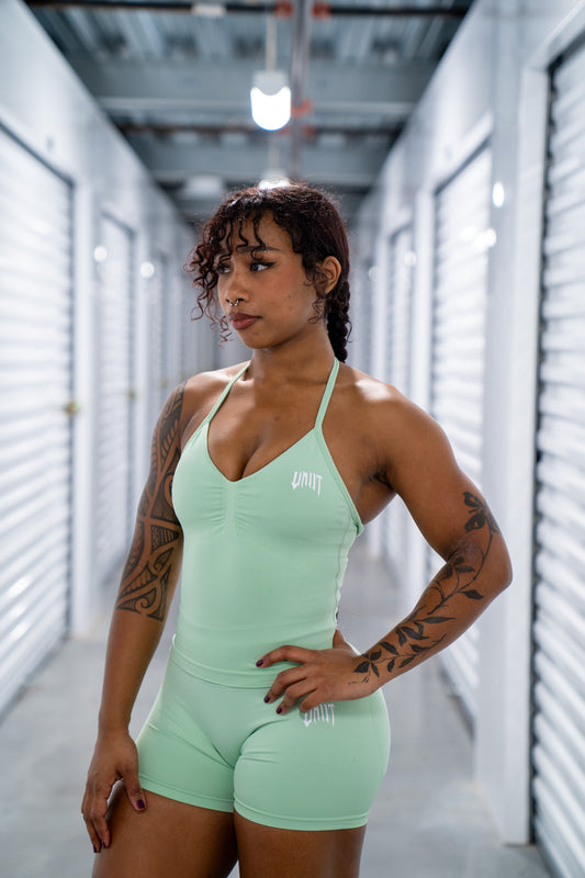 melon green halter tank top