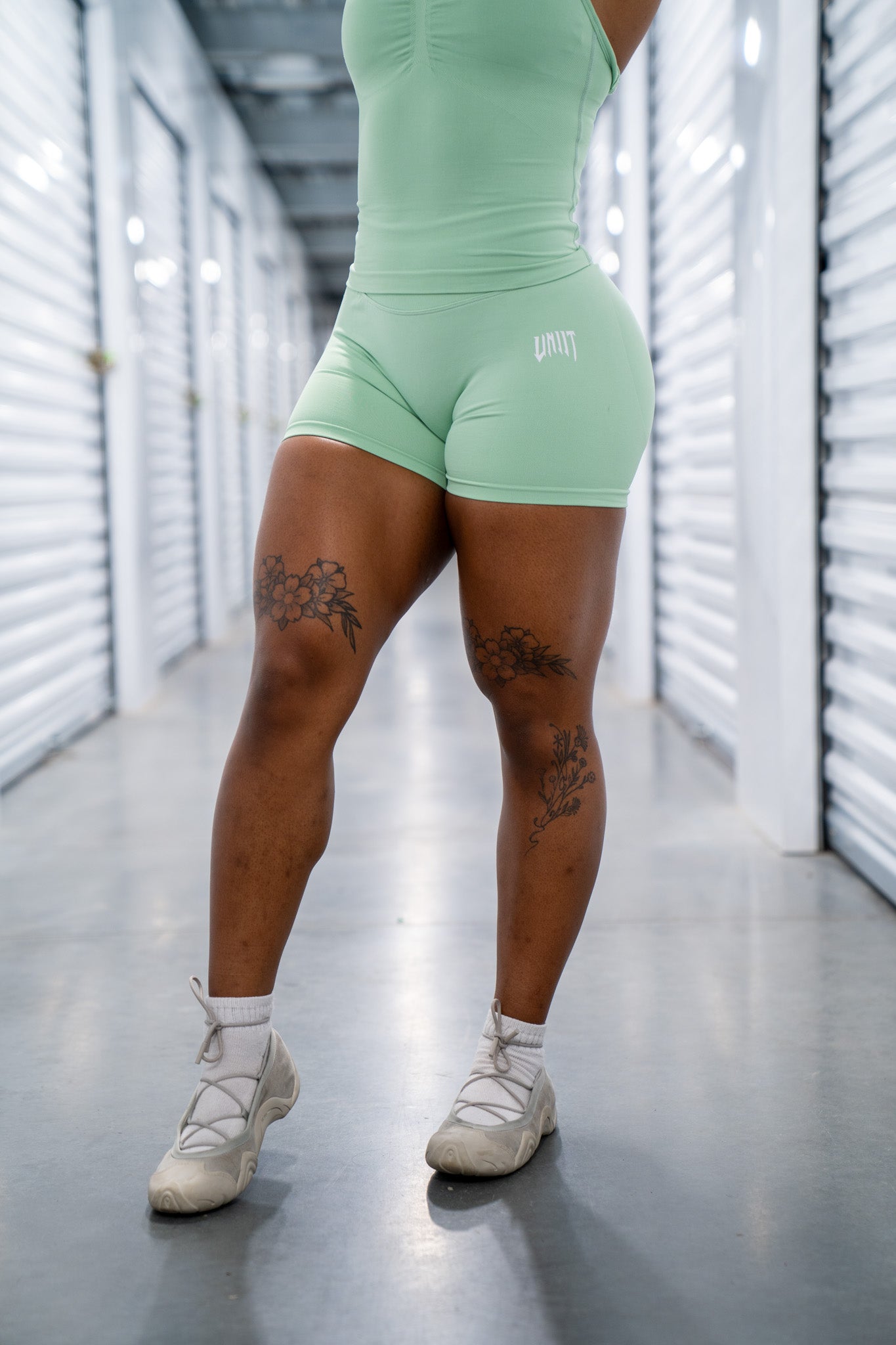 melon green shorts