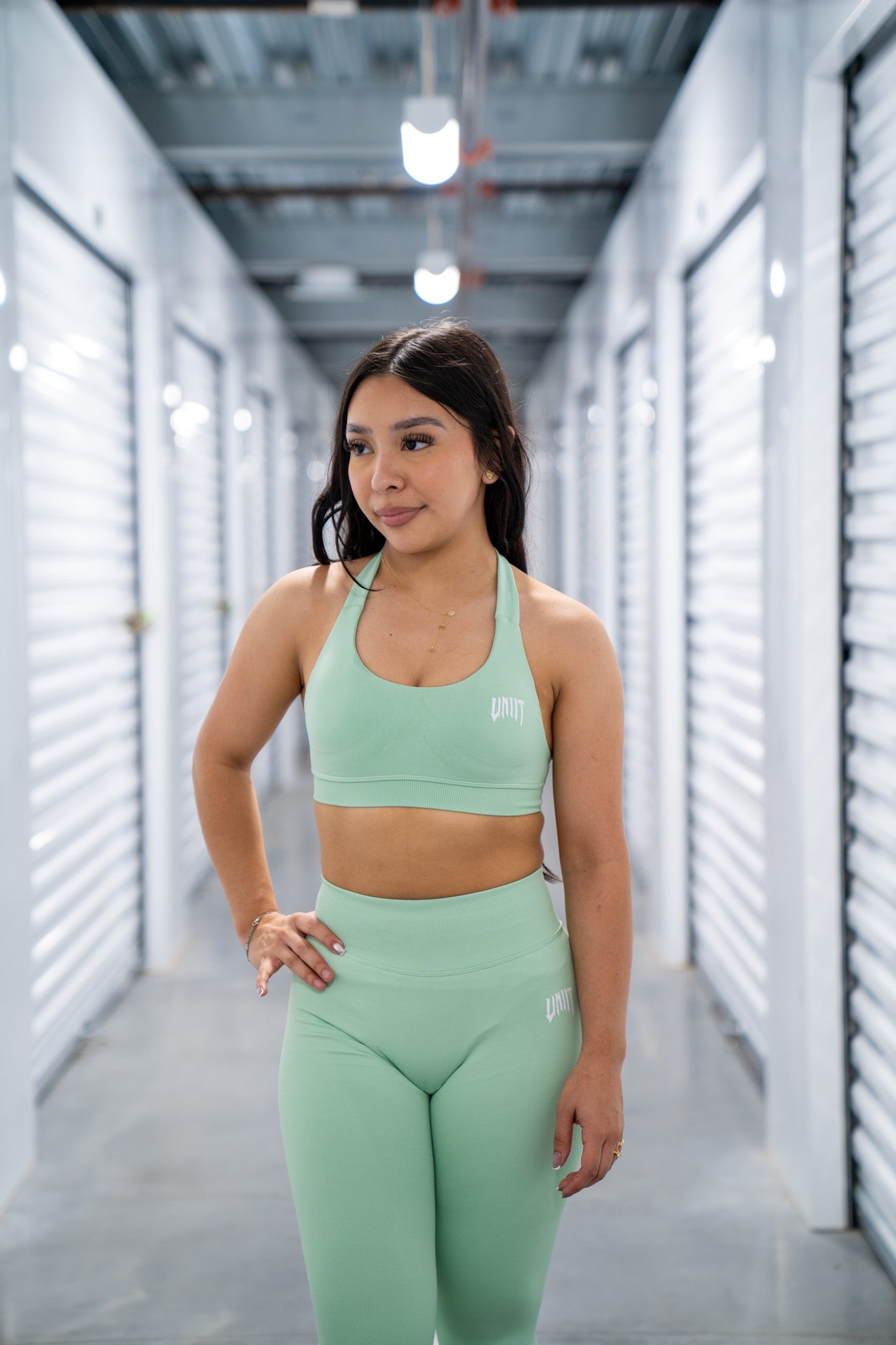 melon green halter bra