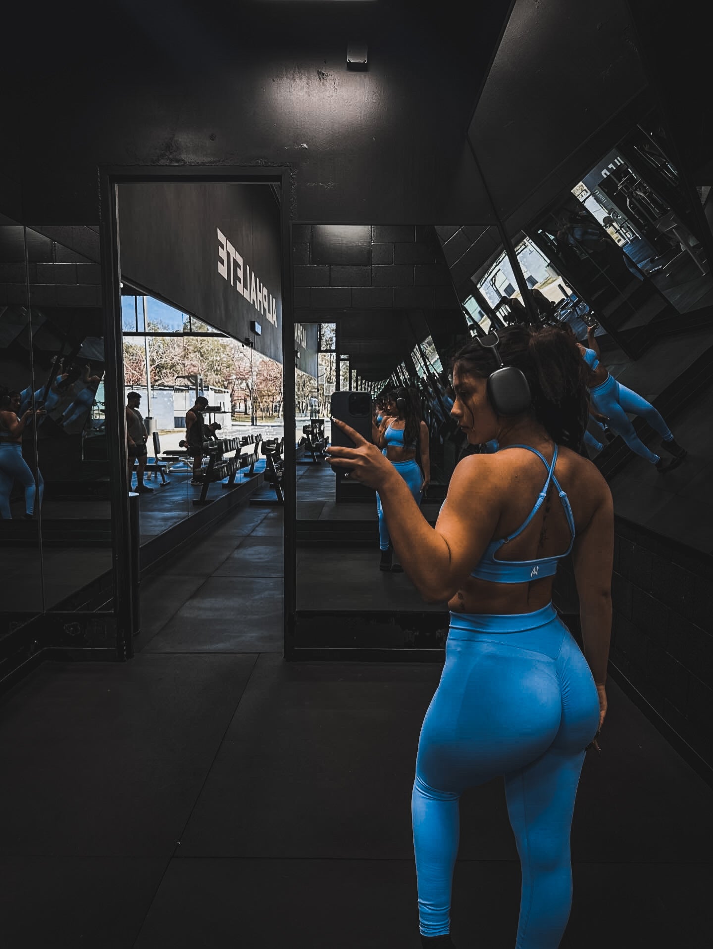 Baby blue sports bra